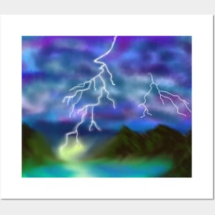 Lightning at the Lake Posters and Art